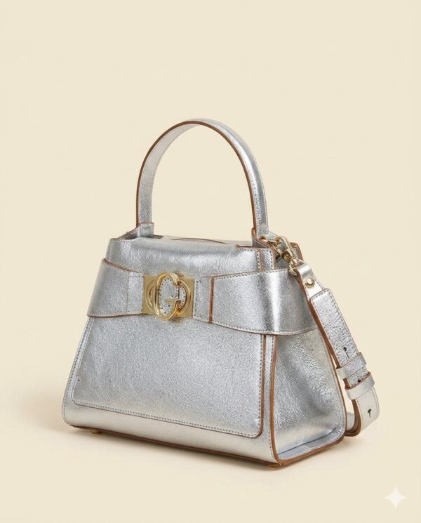 Gherardini Silver Metallic Top Handle Bag