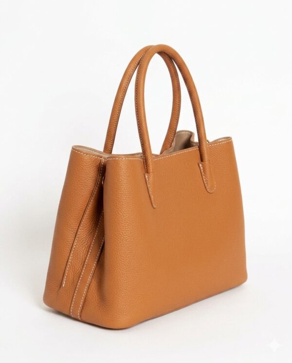 2026/05/1001469572.jpg Structured Tan Pebbled Handbag