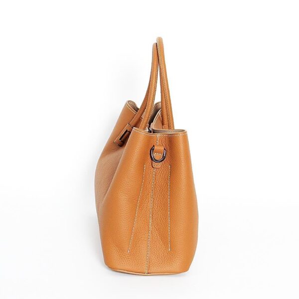 2026/05/1001469669.jpg Structured Tan Pebbled Handbag